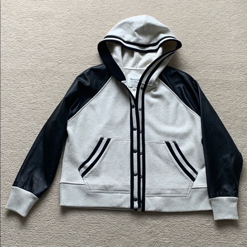 Bomber Jacket Leather Sleeves